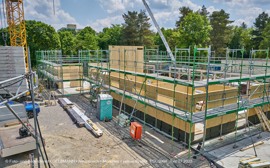 07.06.2023 - aktuelle Fotos von der »Baustelle zum Hort für Kinder« in Neuperlach in München